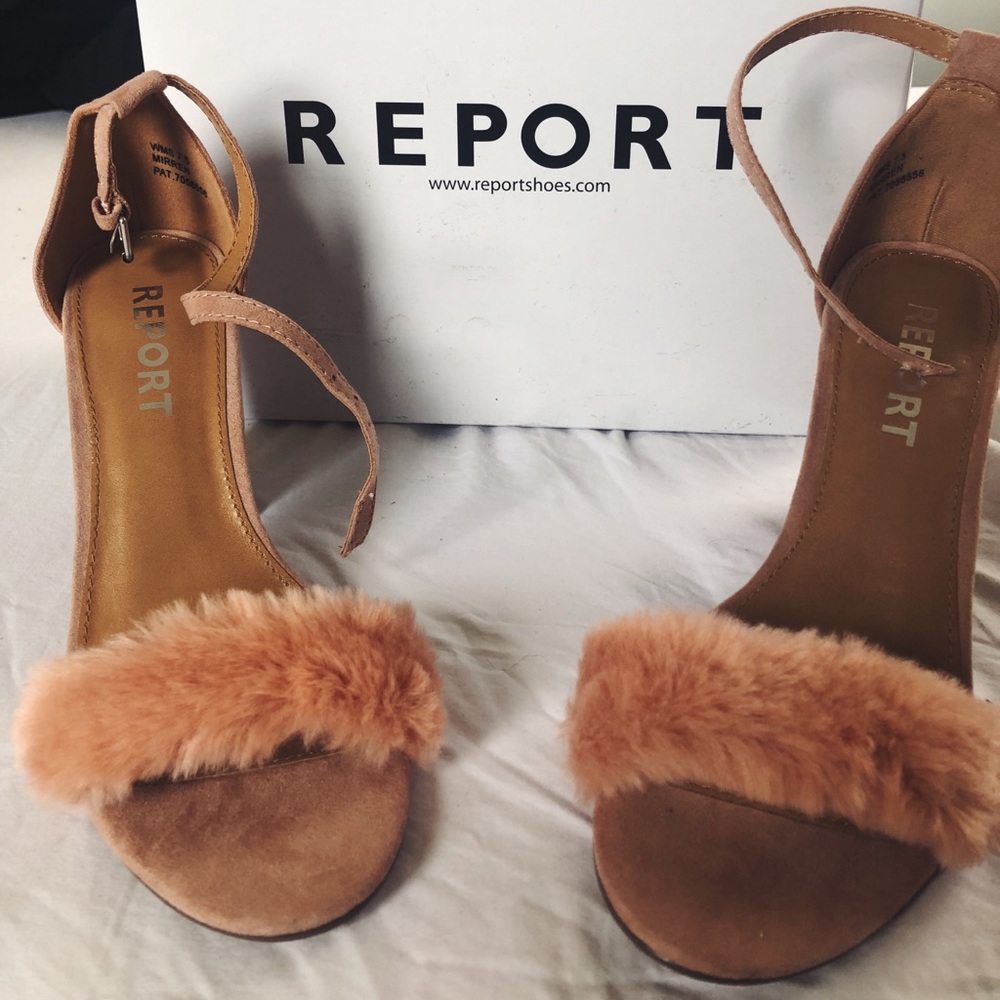 Faux Fur Block Heels